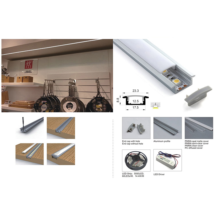 Recessed Light Diffuser Black Extruded Aluminum Channel With Flange For 12mm Width LED Strip Lights Recessed Light Diffuser Black Extruded Aluminum Channel With Flange For 12mm Width LED Strip Lights